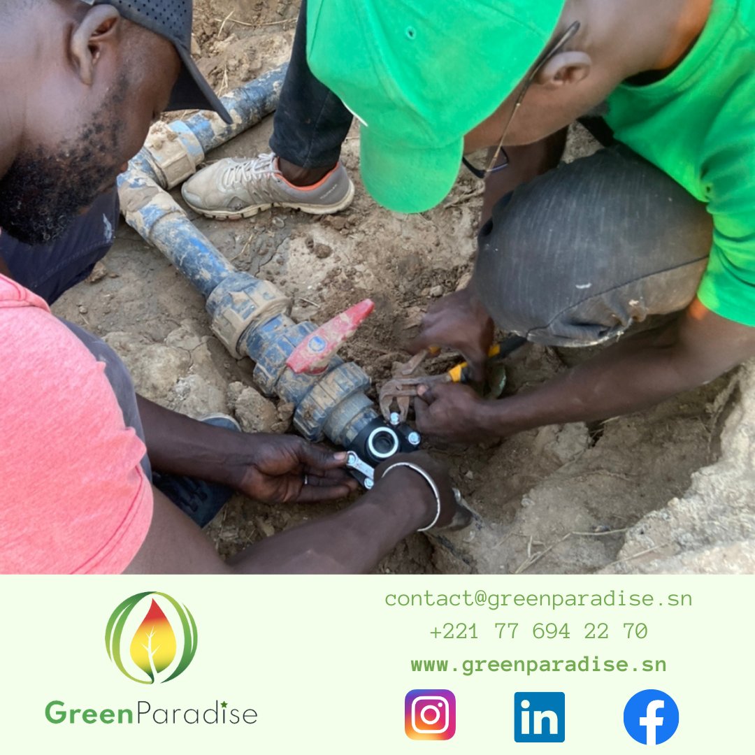 greenparadisesn's tweet photo. Notre équipe de techniciens est dédiée à maintenir le système d'irrigation en parfait état, commençant chaque semaine par une inspection minutieuse. https://t.co/M3eMbnp3Cb