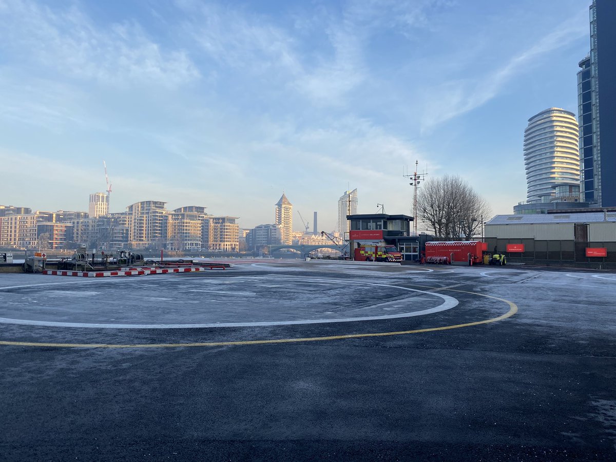 After a bit of early morning fog closing us, the sun has come out the fog has cleared and we are now OPEN. #aviation #helicopter #heliport #london #HappyMonday