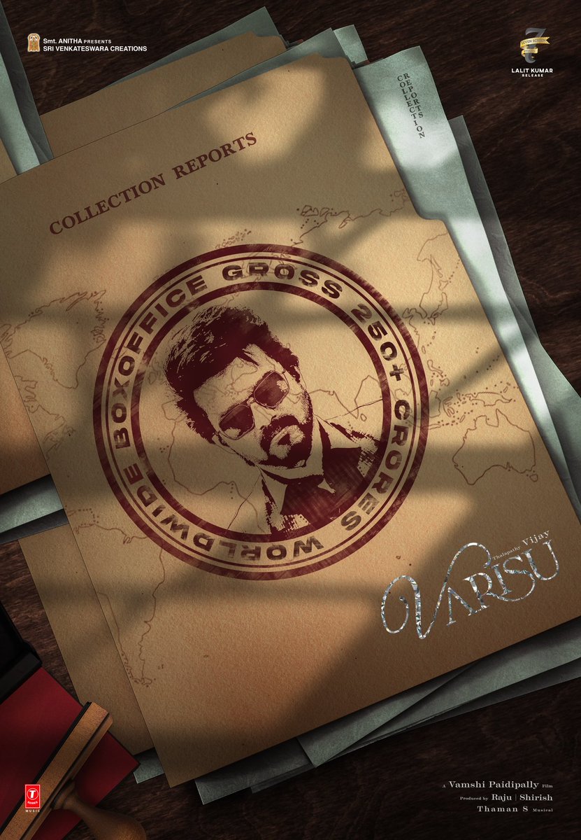 Otfcmyd's tweet photo. Podra bgm ah 🔥
#MegaBlockbusterVarisu collects 250Crs+ worldwide in 11 days nanba 🤩

#Thalapathy @actorvijay sir @directorvamshi @SVC_official @MusicThaman @iamRashmika @TSeries #Varisu #VarisuPongal‌

#VarisuHits250Crs https://t.co/AUGgUdcMjJ