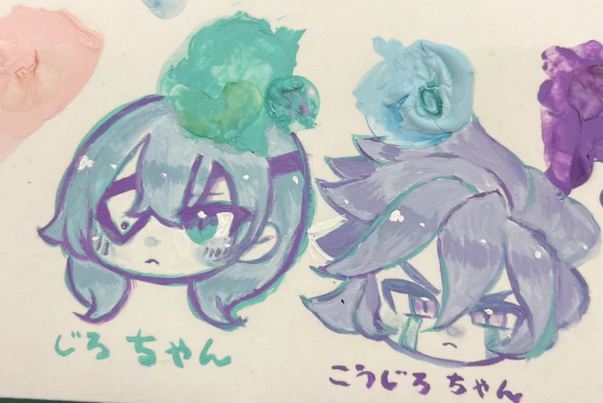 気分転換に描いた 絵の具中学からやってなくて分からんけど楽しい 