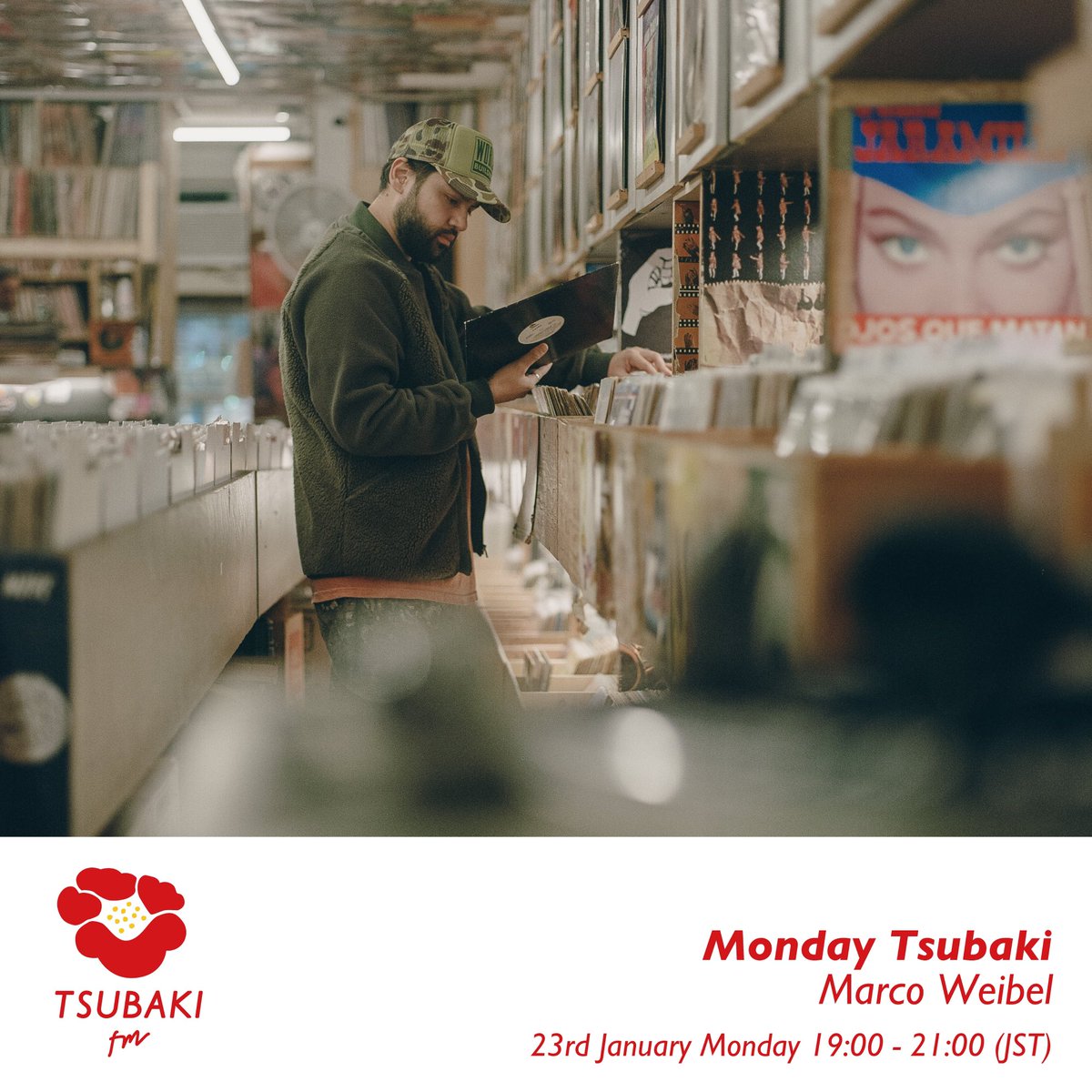 Monday #tsubakifm 🎴✨ Hosting by <a href="/midoriaoyama/">Midori Aoyama</a> with guest <a href="/marcoweibel/">Marco Weibel</a> from Darker Than Wax🇺🇸🇸🇬 Live from 19:00-21:00(JST) at <a href="/oiran_shibuya/">渋谷花魁 shibuya OIRAN</a> Tune in⏩ tsubakifm.com