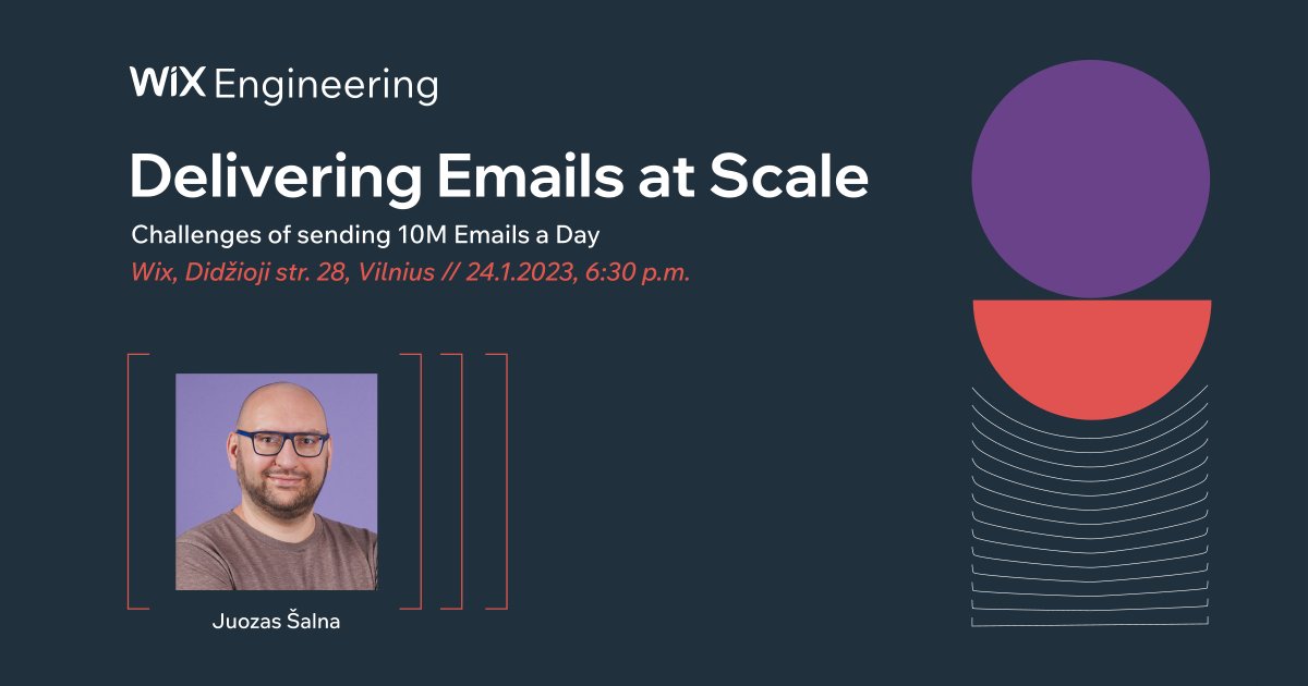 Here at <a href="/Wix/">Wix</a> we send Emails on behalf of our users. And we send 10M+ emails/day! That makes our platform a prime target for spammers👊Come and listen to spam fighting war stories and more in tomorrows <a href="/WixEng/">Wix Engineering</a> meetup in #vilnius! tinyurl.com/wixemails