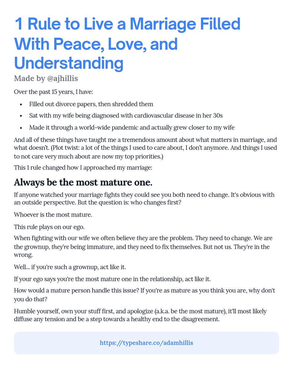 adamhillis's tweet photo. 1 Rule to Live a Marriage Filled With Peace, Love, and Understanding https://t.co/VTsgkhQLGb