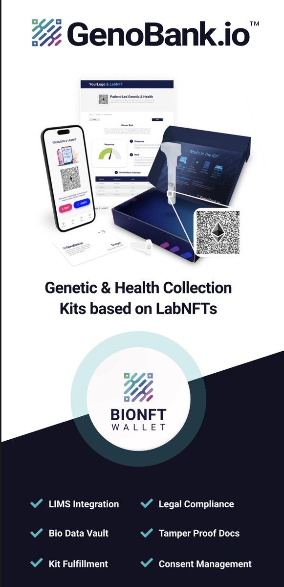 duribeb's tweet image. Like #BioNFTs 🧬 (Consented #Biosamples for Research).  They are physical assets (biospecimen) and its derived datasets (like #genome).  👌