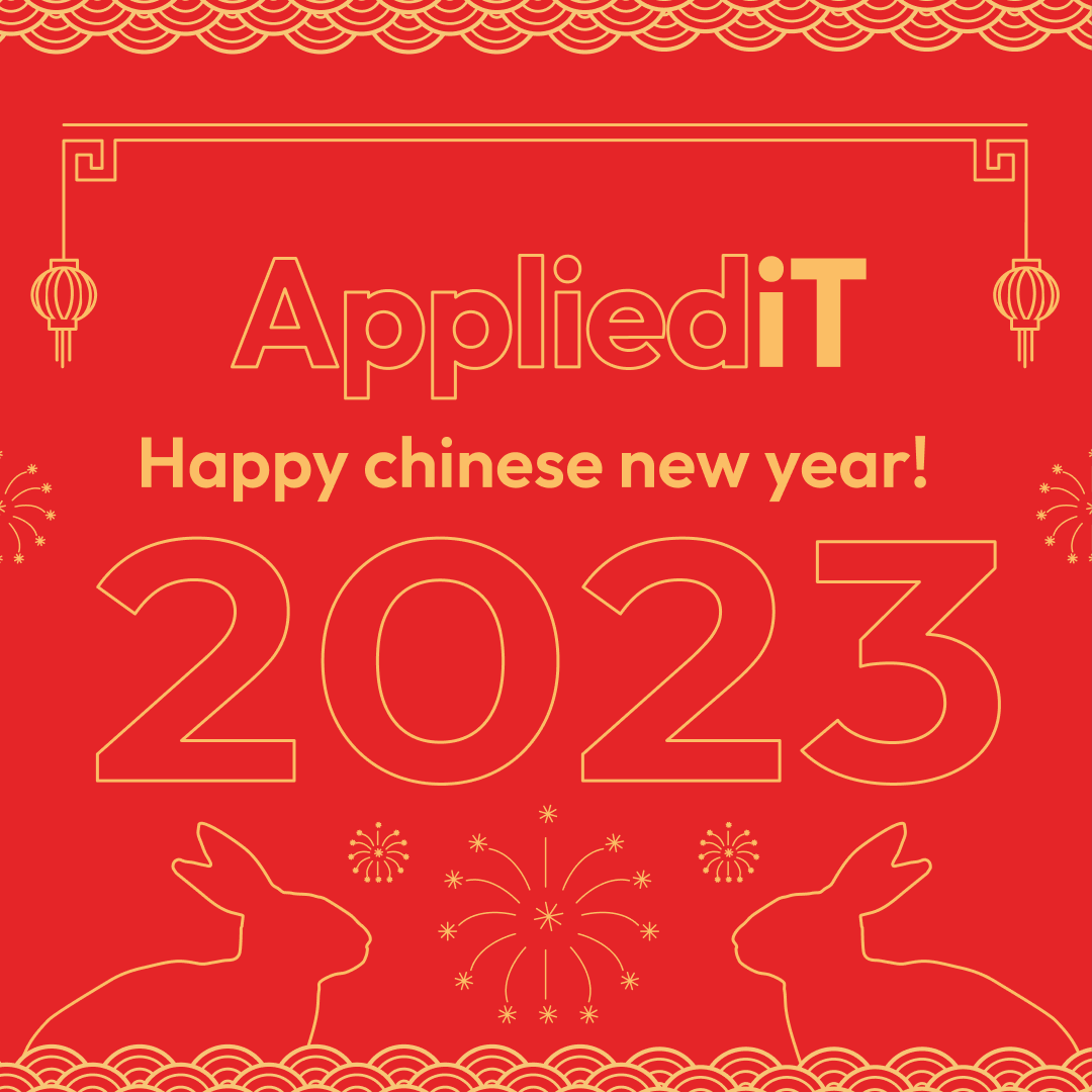AppliediT_es's tweet photo. We wish our 🇨🇳Chinese colleagues, business partners and customers all the best for the Chinese New Year!🐇

#HappyLunarNewYear #ChineseNewYear #YearofRabbit #AppliediT #DataAnalytics #China https://t.co/msiMp6JHUV