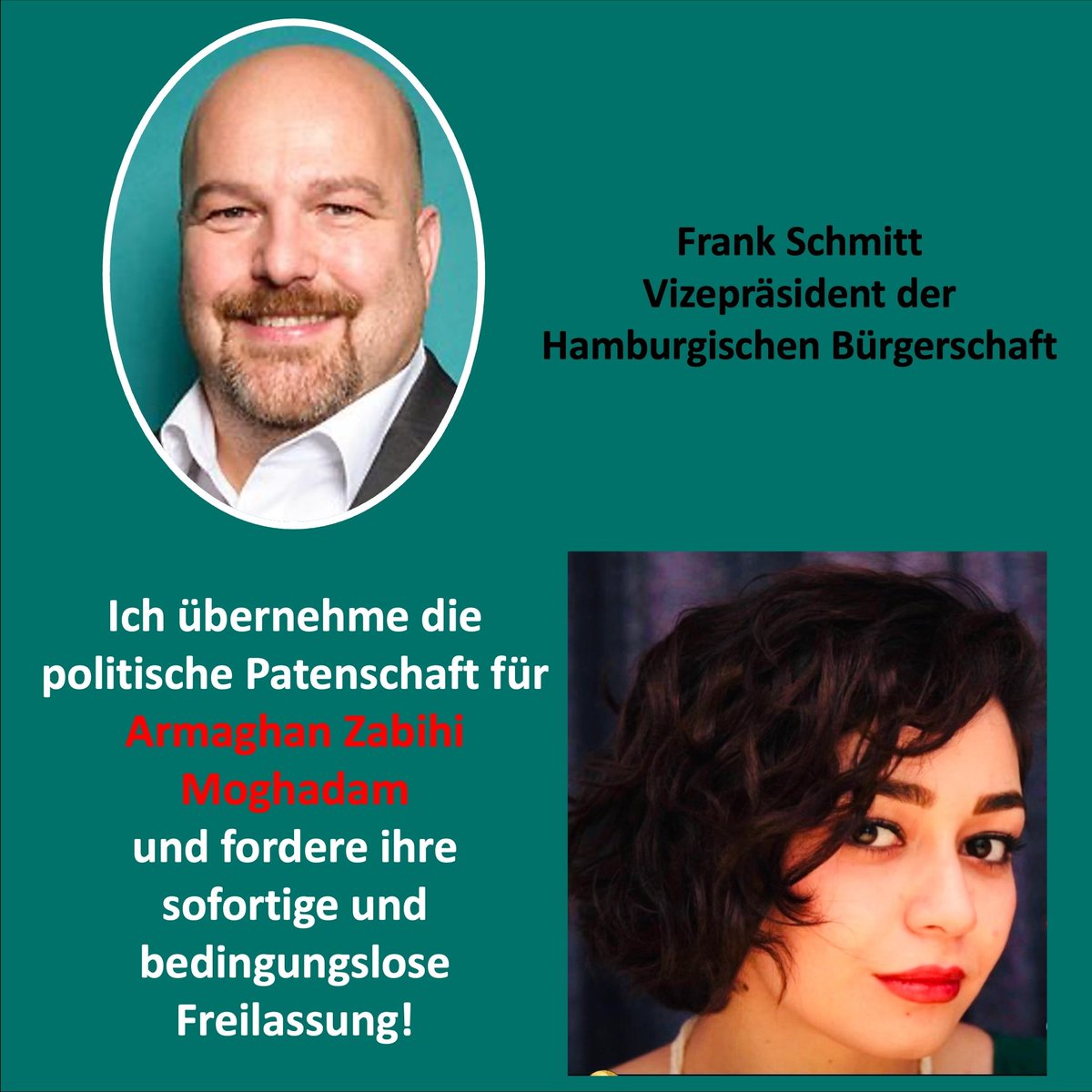 Güngör Yilmaz und ich haben heute die erfreuliche Mitteilung erhalten, dass Armaghan Zabihi auf Kaution freigelassen wurde. Jetzt hoffen wir, dass alle Anklagepunkte fallen gelassen werden.

#ArmaghanZabihi