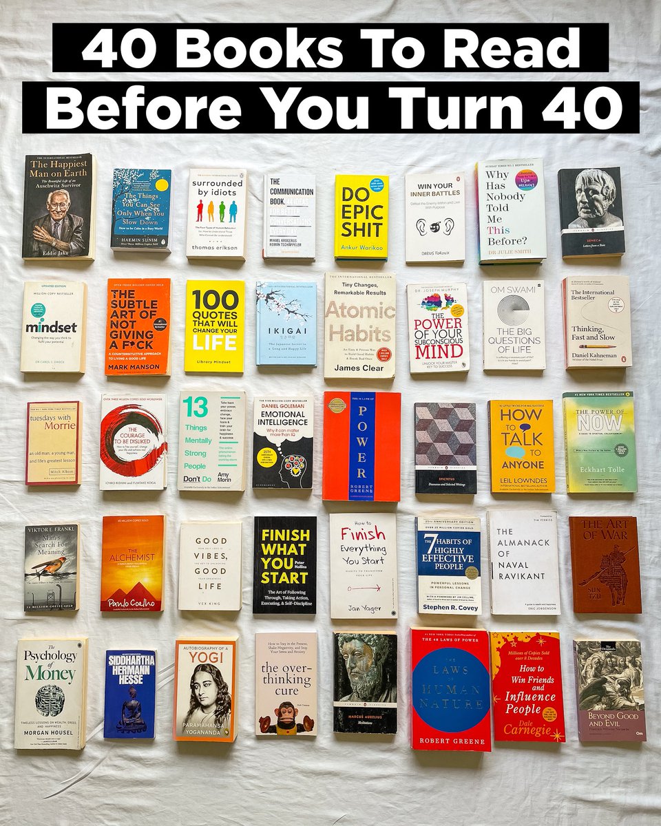 librarymindset's tweet photo. 40 Books To Read Before You Turn 40 https://t.co/5lgkrcepuB