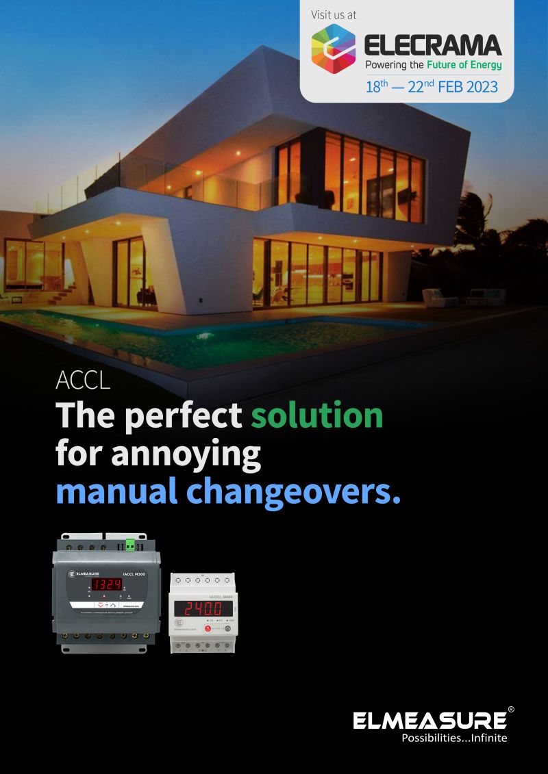 ElMeasureIndia's tweet photo. iACCL is a compact contactor-based #ACCL Automatic Changeover #Switch with OFF Load mode of switching operation, ensuring #safety as well as equipment longevity.
Get in touch with us at the @ElecramaLive expo in #Delhi to learn more.
#Noida #elmeasure #energy #energyefficiency https://t.co/spFrUUjhCx