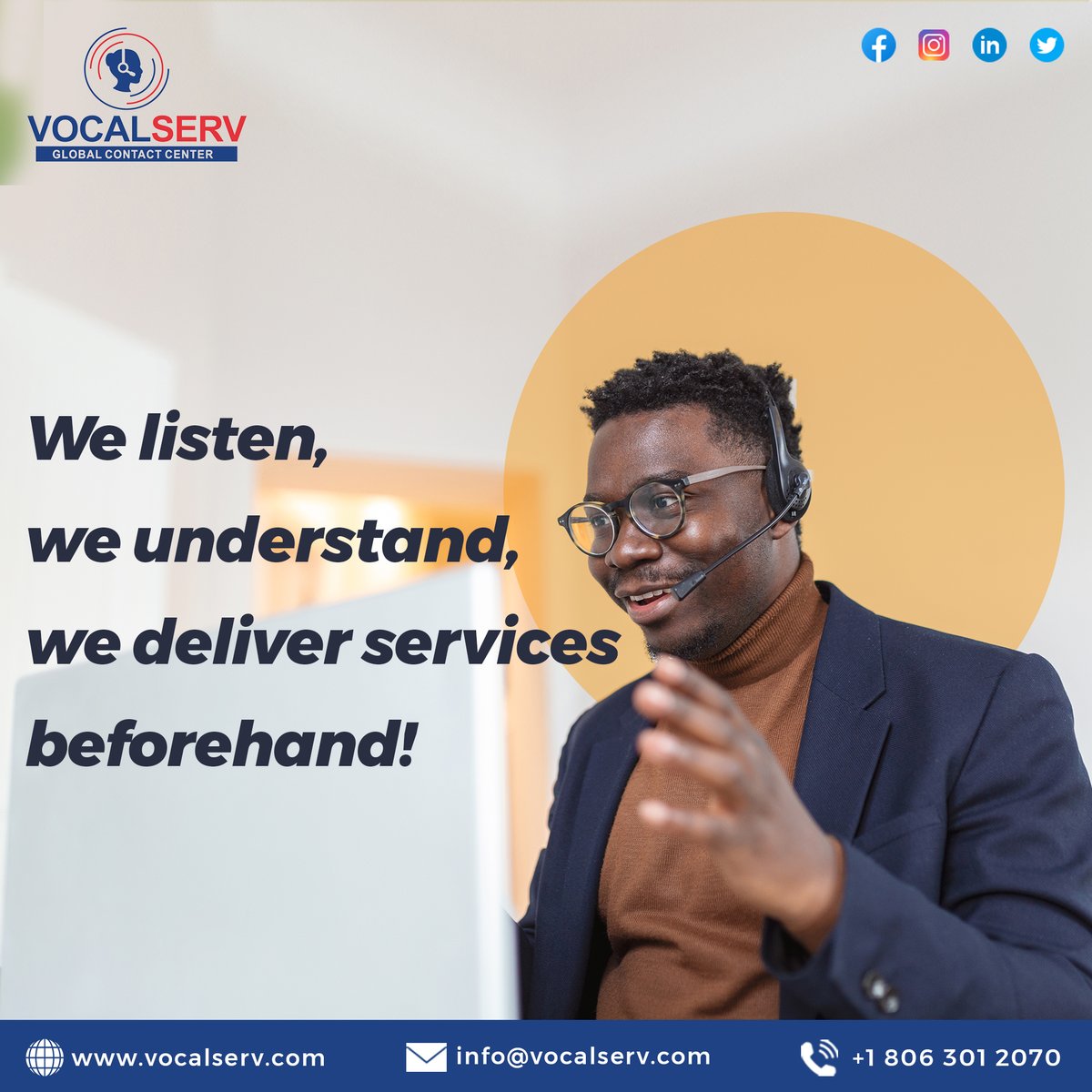 VocalServ's tweet photo. We deliver services with polite and helpful associates that are willing to answer calls promptly & listen attentively to your customers' needs. #partnerwithus #virtualassistants #virtualreceptionists https://t.co/07K6o2ujG0