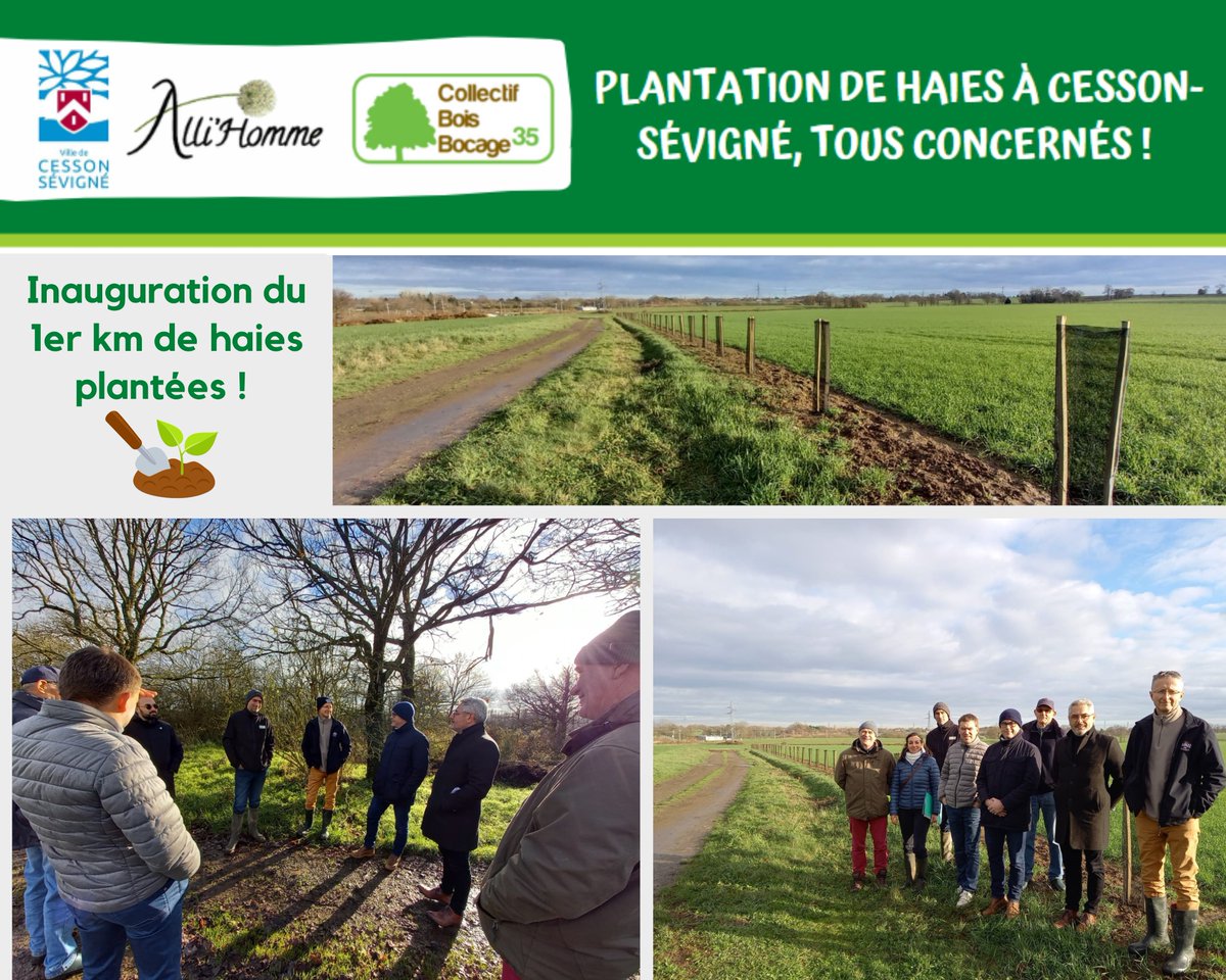 📢Accueillis par les chevreuils 🦌et renards 🦊 pour l'inauguration du 1er km de haies plantées avec <a href="/cessonsevigne/">Ville de Cesson-Sévigné</a> et CBB 35 
👏 Un grand merci aux mécènes Bati Aménagement, Bati-Armor, Digital Park et aux agriculteurs planteurs 🌱#mécénat #entreprisesetengagées #local