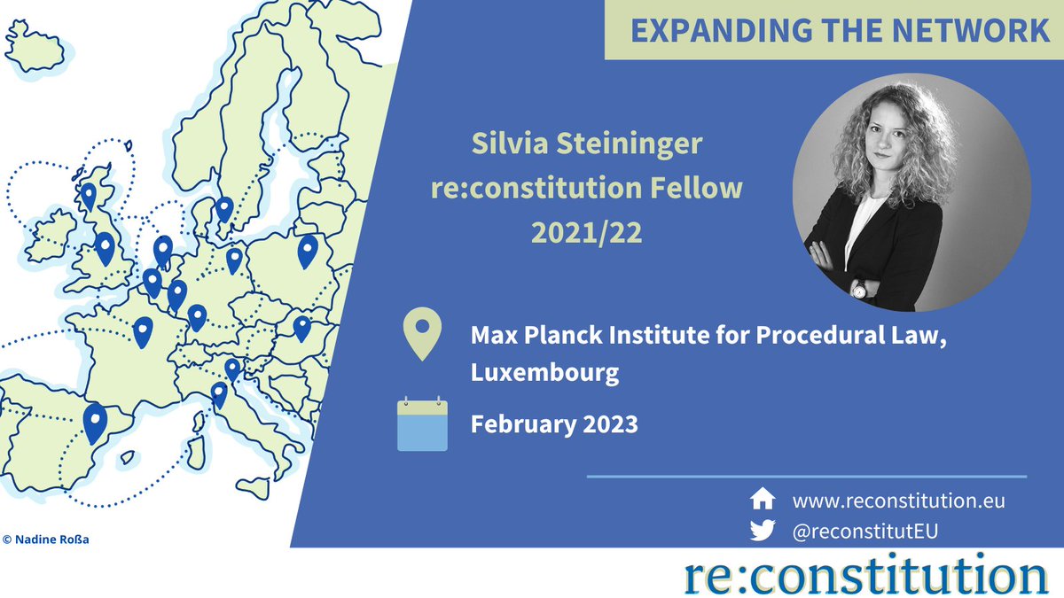📣Mobility Phase #1📣 We wish our re:constitution Fellow @silviasteiningr all the best @MPI_Luxembourg to work on her project 'Let’s Talk About the Rule of Law: Court Communication in the European Rule of Law Crisis' 👉Find Silvia's Fellow profile here: bit.ly/3kzDReZ