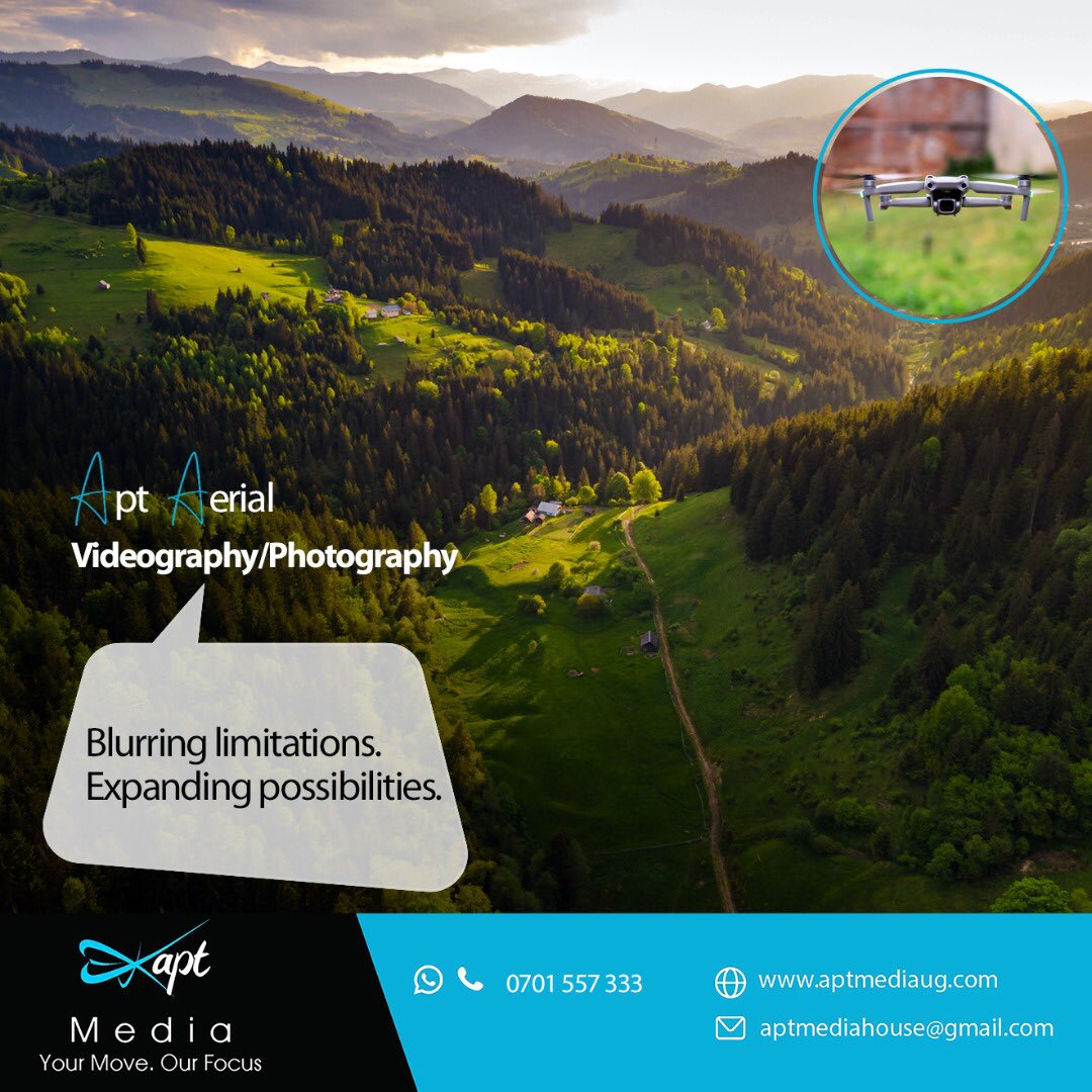 Soar high this week like an eagle 🦅 with our Apt Aerial Videography & Photography.

How high do you want to go?

📞 +256 701 557 333
📧 aptmediahouse@gmail.com

#YourMoveOurFocus #AptMedia #AerialVideography #AerialPhotography #BBTitans #BBTitians #BBTitans2023