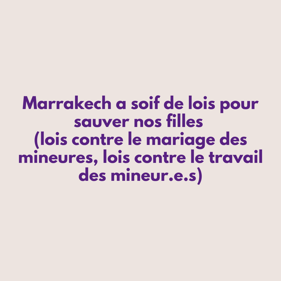 FLDFmarrakech's tweet photo. Le Maroc a ratifié la convention des droits de l'enfant, il est donc tenu de respecter ses engagements.
Supprimer les articles 20 et 21 du code de la famille devient une obligation !
Criminalisons le mariage des mineures !
https://t.co/MCzicPIOIc
#FLDF #N7miwBnatna https://t.co/DpshJureO0