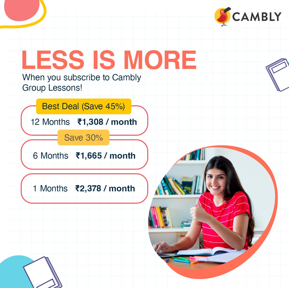 CamblyIndia's tweet image. If you have already built a foundation in #EnglishLearning, #CamblyGroupClasses are perfect to polish those language skills further! 

➡️ Join a group of learners led by a Native English-speaking tutor at limited-time, launch-only prices - bit.ly/3R0dGdl

#camblyindia