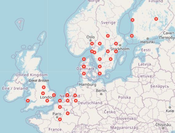 Tropo on 2m! stations worked. Best dx is OH4MVH at 1882km. Using 2x7 LFA yagis here in JO03BD. #cloudlog #tropo #2m_band #vhf_dx