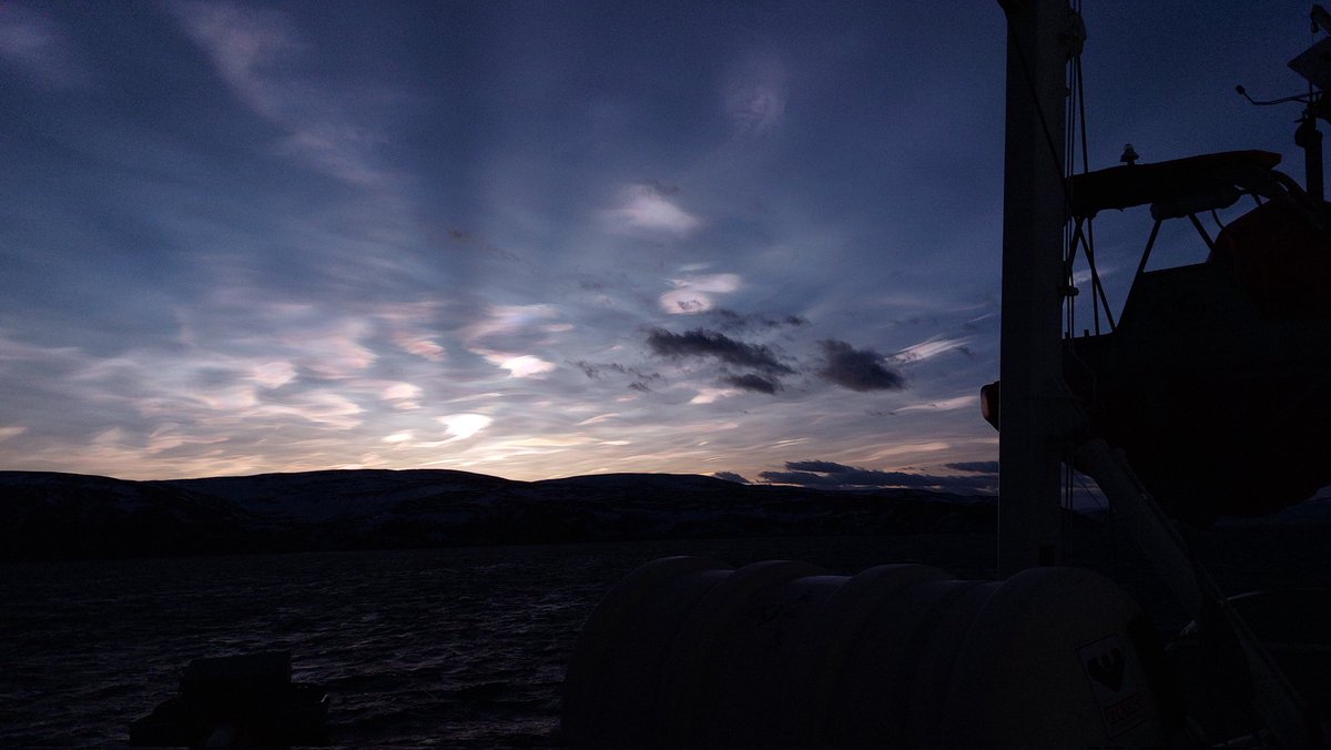zeklHa's tweet photo. Heute morgen vor Hammerfest: Perlmuttwolken https://t.co/3yms6WLhE1