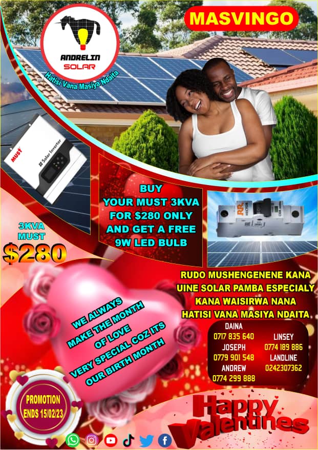 andrelin_enter's tweet photo. Roses are RED🌹♥️, Violets Are Blue 💙, CHOCOLATES ARE SWEET😂, BUT SOLAR INOPEDZA MASPORTS eRUDO. Pasina Magetsi Hapana RUDO. 
#RudoMushengeneneKanaUineSOLAR
#HatisiVanaMasiyaNdaita
Call 📱 +263 774299888 OR +263 774 189 886 OR +263 717835648 OR +263 717 835 640 OR 242 307 273 https://t.co/5NOX0uZeE5