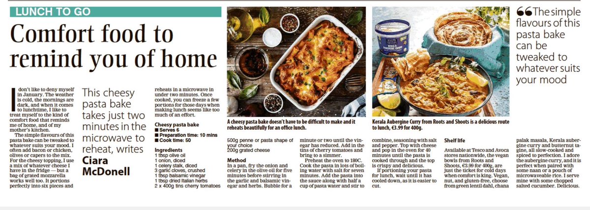 Galmere Fresh Foods (@foodsgalmere) on Twitter photo Thanks to @CiaraMcDonnell3 for featuring our Roots and Shoots vegan Kerala Aubergine Curry in her column Lunch To Go in Friday’s <a href="/irishexaminer/">Irish Examiner</a> ! Thanks to @CiaraMcDonnell3 for featuring our Roots and Shoots vegan Kerala Aubergine Curry in her column Lunch To Go in Friday’s <a href="/irishexaminer/">Irish Examiner</a> !