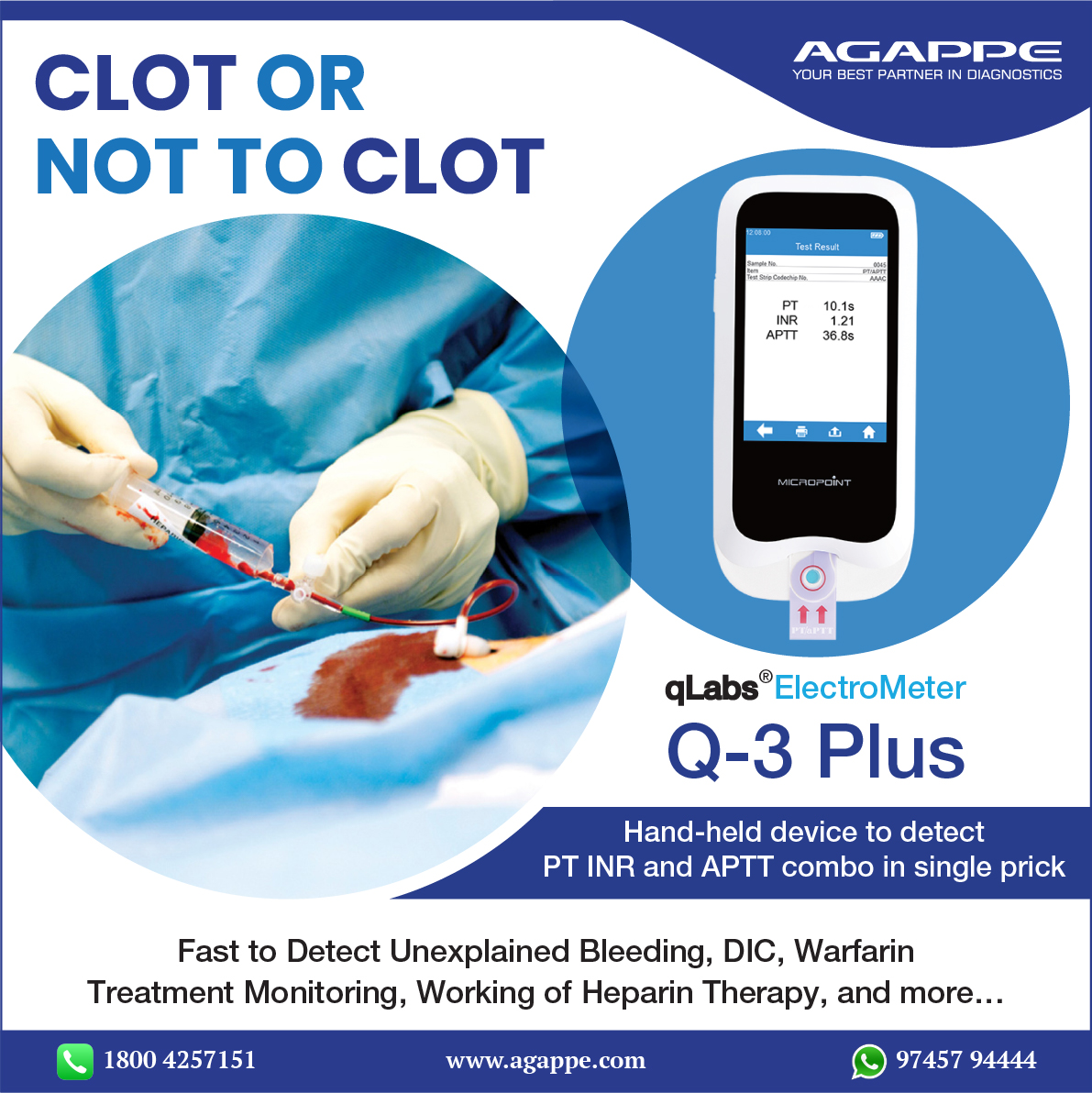 agappeltd's tweet image. Q - 3 Plus : Electrometer

Now  Check PT INR and APTT combo in a single prick in less time...

More info : zcu.io/XUxq 

#agappe #mispa #poctesting #poccare #electrometer #ptinr #aptt #pathology #laboratory #diagnostics