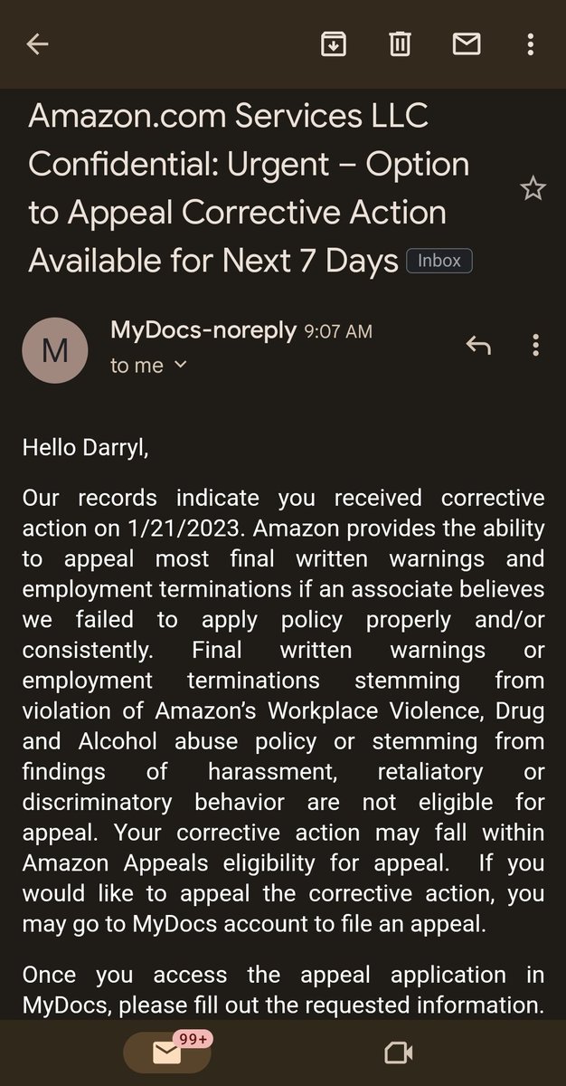 Amazon said I receive corrective Action on the 1/21/2023,how is that when I was off on that day,Saturday
