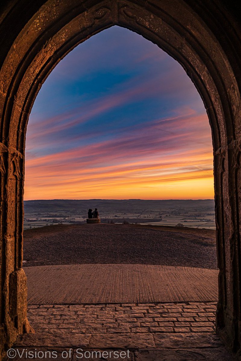 Archway to your dreams. Taken on Glastonbury Tor this morning before sunrise.