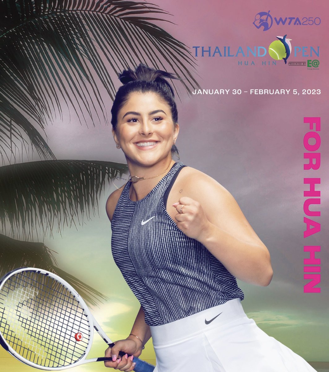 Very excited to announce 2019 <a href="/usopen/">US Open Tennis</a> champion Bianca Andreescu will be joining us in #huahin next week! The Canadian former World No.4 has been awarded a Wild Card for the 2023 <a href="/WTA/">wta</a> #ThailandOpen presented by E@ #thailand #wta #truearena #biancaandreescu