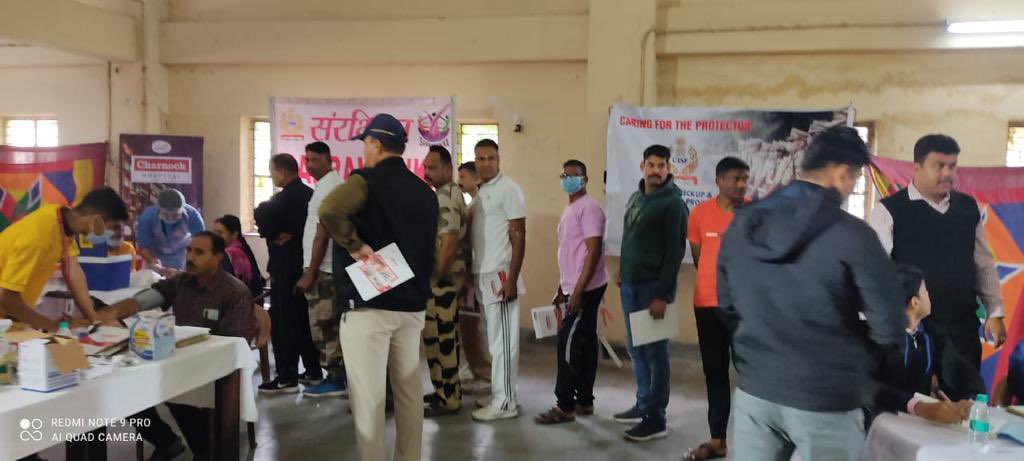 VitabolikP's tweet photo. On the occasion of Birthday of Sri Netaji, SKM Group organising Health Checkup and Counselling of CISF Jawans at Kolkata Airport CISF Complex #NetajiSubhashChandraBose #vitabolik @SubhasisDasgu16 @VitabolikP https://t.co/IssAEaOEf9