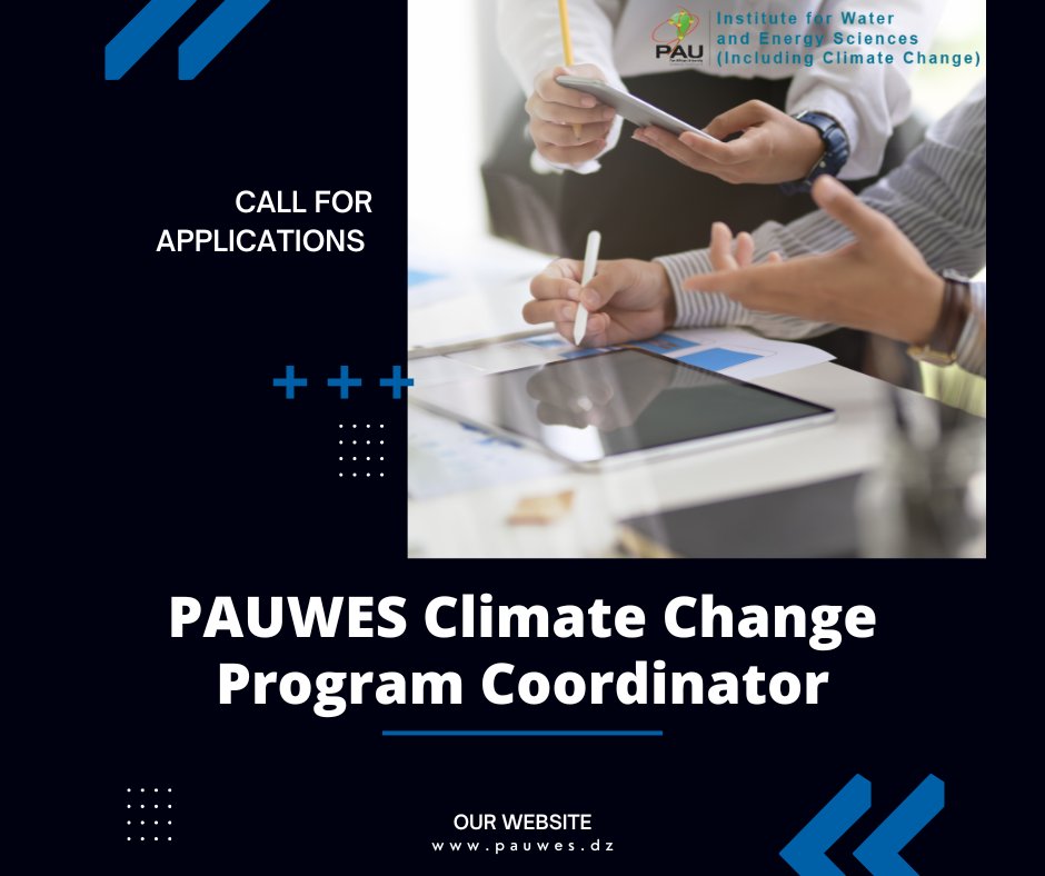 Call for applications: PAUWES Climate Change Programme Coordinator
pauwes.dz/?p=2540 
Deadline for submissions: 05/02/2023.