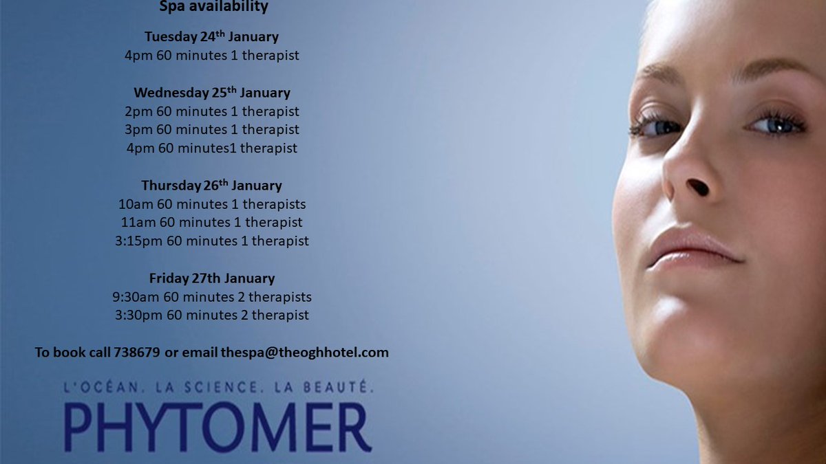 Treat yourself this week at the OGH Spa - limited availability here
