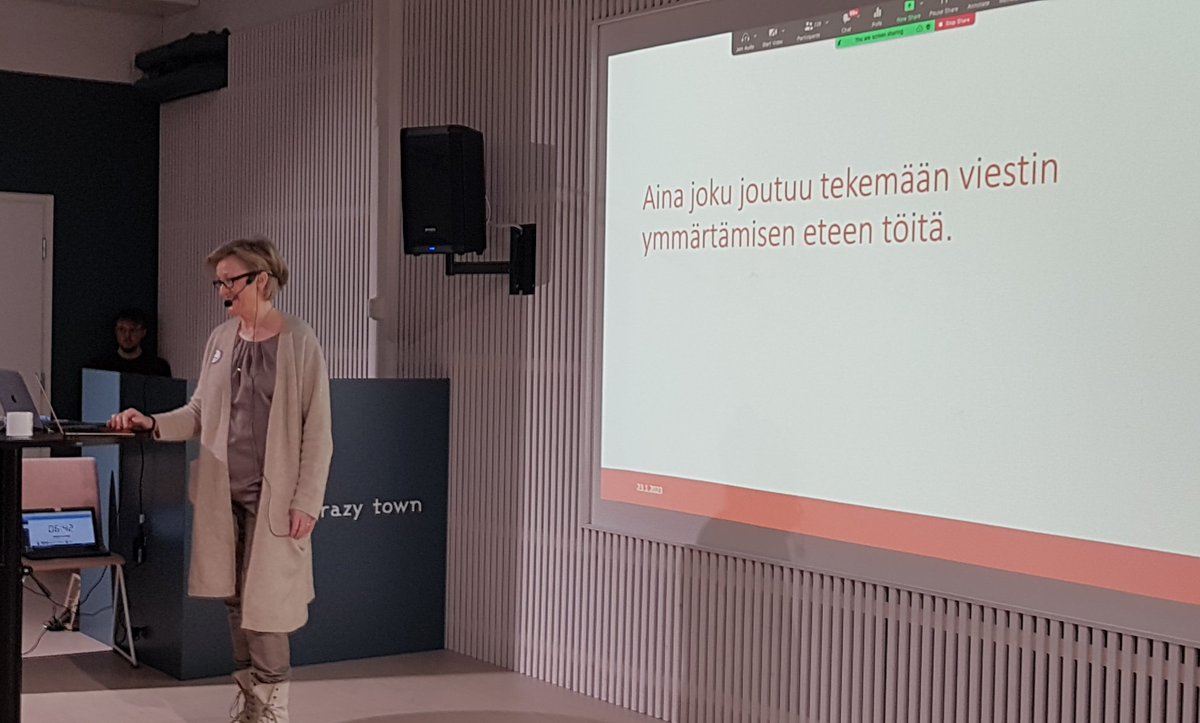 Kiitos @ Marjo Rönnkvist kun muistutat viestinnän selkeydestä. #cmadfi