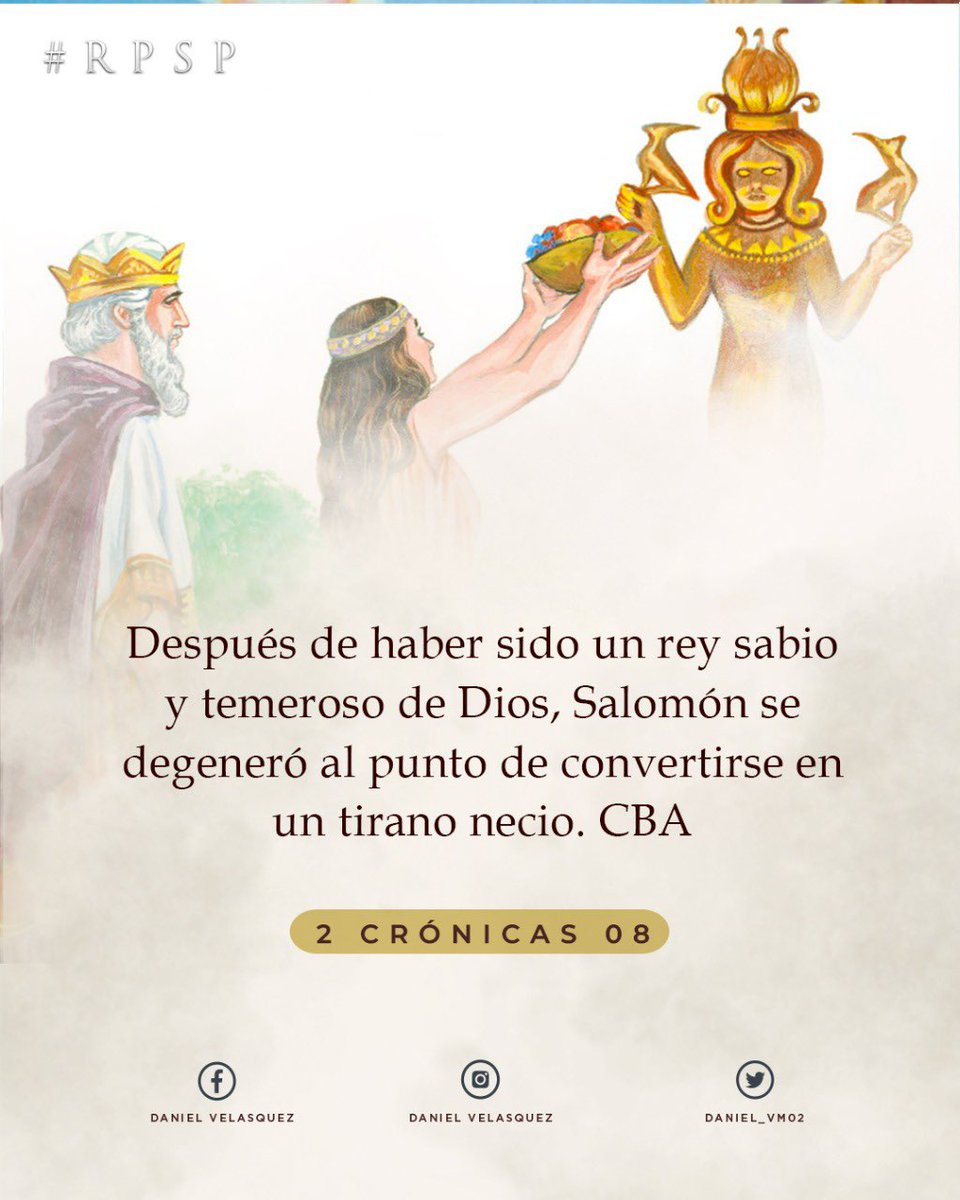 #RPSP#2cronicas8
11. Y pasó Salomón a la hija de faraón, de la ciudad de David a la casa que había edificado para ella…
#RPSP#2cronicas8#primeroDios
<a href="/daniel_vm12/">danielvelasquez</a> 
<a href="/AdventistasUPS/">Adventistas Perú - UPS</a> 
<a href="/AdventistasMLT/">Adventistas MLT</a>
