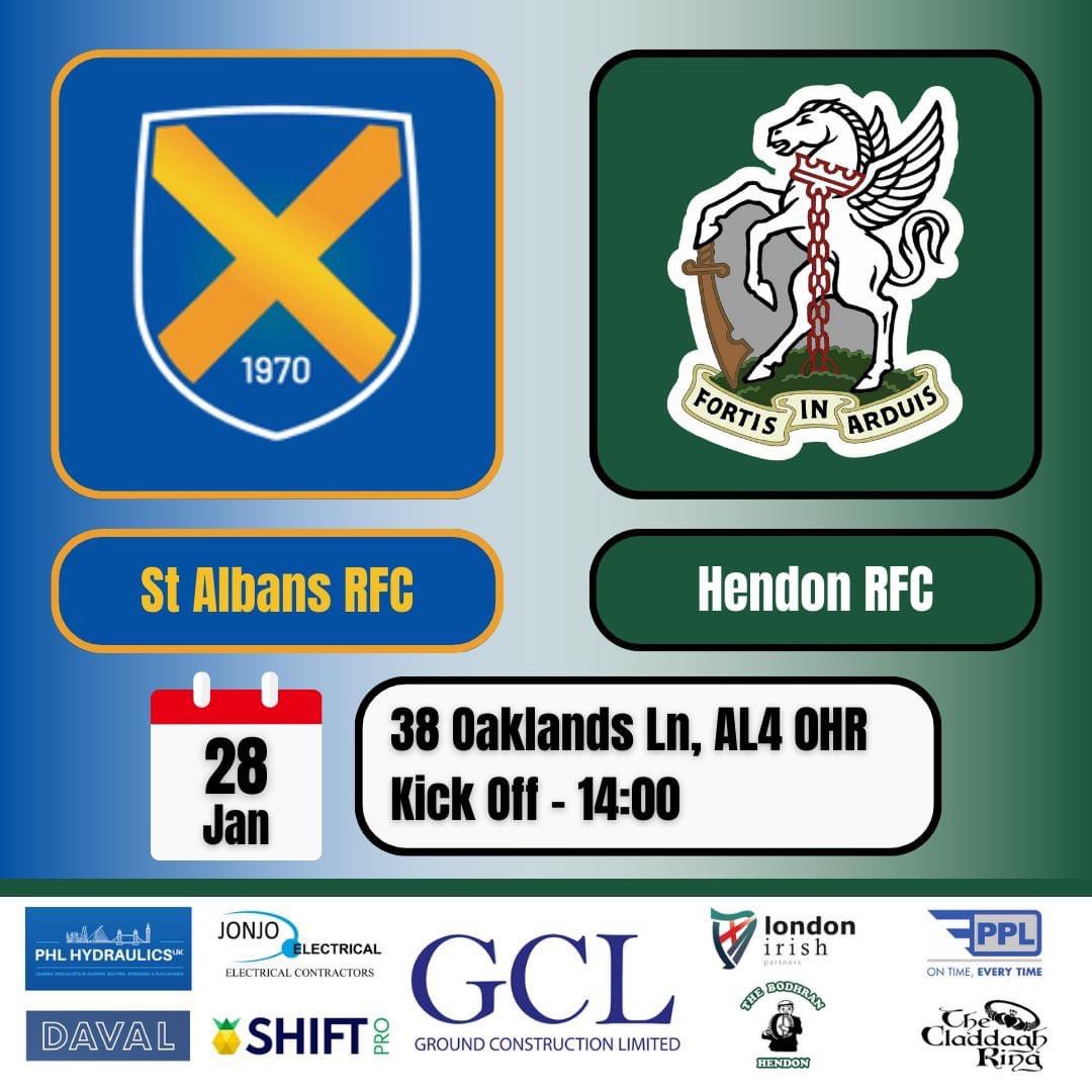 HendonRFC's tweet image. This week at Hendon RFC:

📆Weds 25/01 @ 19.00: Mens Training
📍StoneX Stadium, NW4 1RL

----------------------

📆Sat 28/01 @ 14.00: 1st XV vs St Albans RFC
📍38 Oaklands Lane, AL4 0HR

#WeAreHendon #FortisInArduis #hendonrugby #rugby #rugbyunion #rugbygram #rugby4life