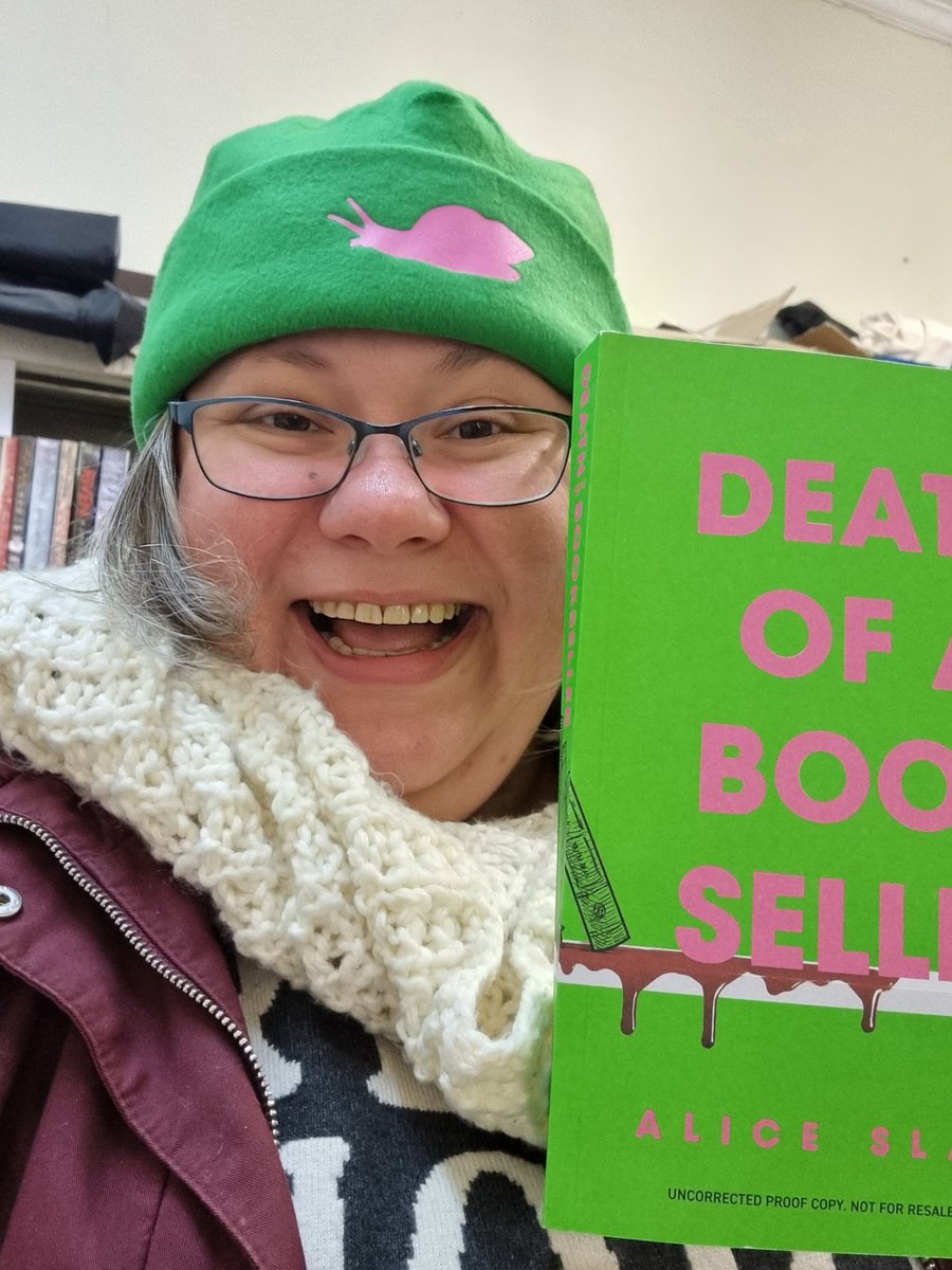 Eeeeeek! Thank you so much Callie and @HodderFiction! A great treat to arrive to on Monday morning. One of my colleagues already grabbed the proof. #DeathOfABookseller