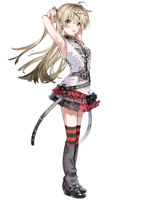 白背景の九音ちゃんとロックシリーズの別の子 