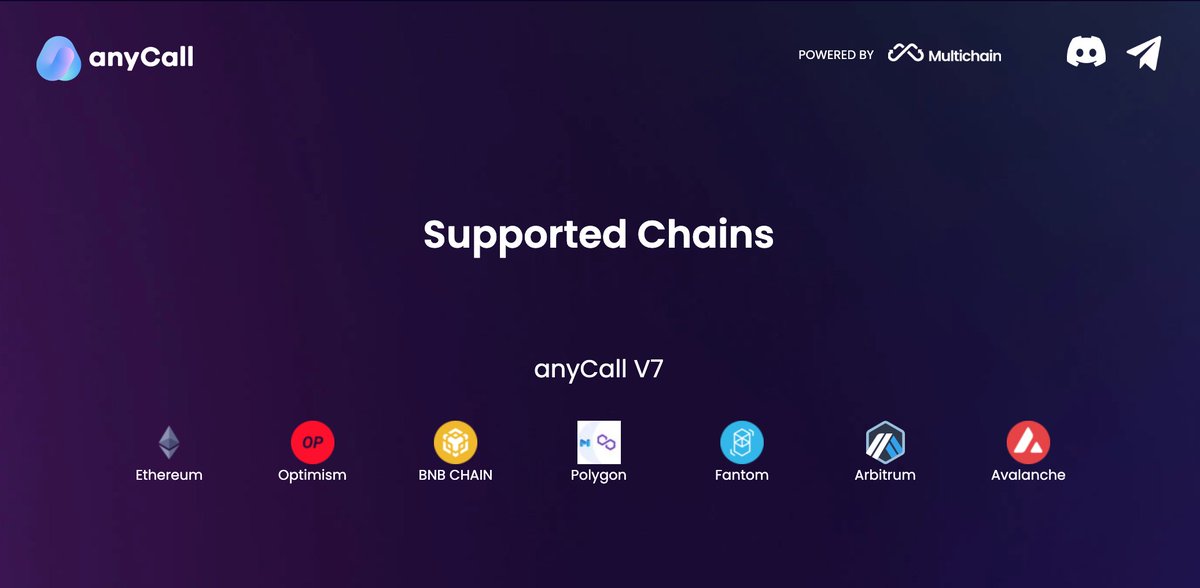🪄 #anyCall v7 is a magic wand that could make your cross-chain dApps happen🎁

Devs, go and check #anyCall v7 contact on #Ethereum #Optimism #BNBChain #Fantom #Polygon #Arbitrum #Avalanche👇
0x8efd012977DD5C97E959b9e48c04eE5fcd604374 