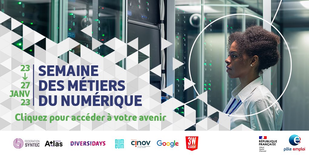 #Agenda - Lancement de la semaine des métiers du #numérique 🚀 @poleemploi_IDF s'engage pour promouvoir les opportunités d’#emploi et de formation dans ce secteur aux côtés de @OpcoAtlas @diversidays @GoogleEnFrance @numeum_ @FederationCinov @FSyntec 👉 plmpl.fr/c/hExUy