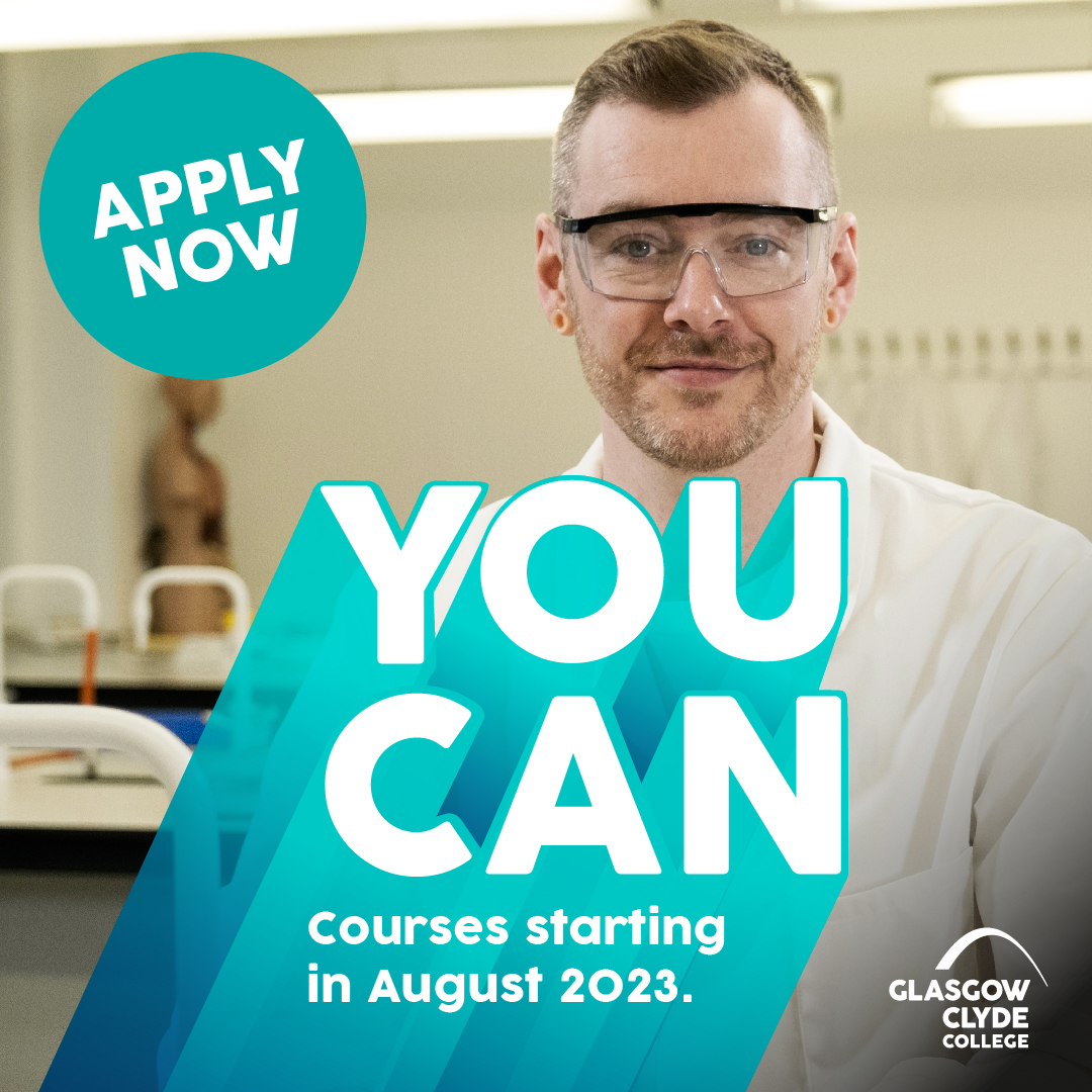 Glasgow Clyde College on Twitter "Apply NOW for courses starting in