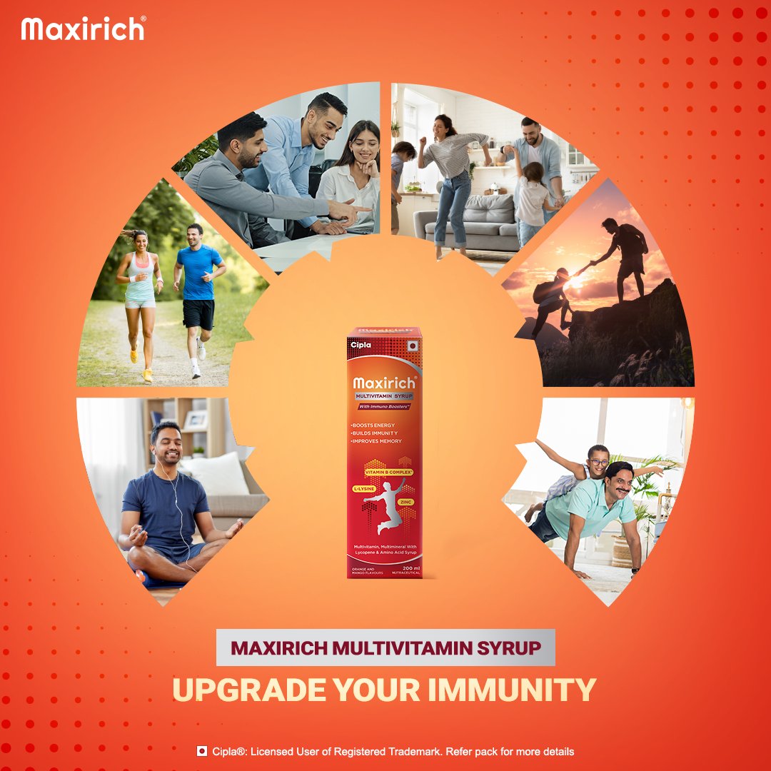 maxirich_in's tweet photo. Maxirich Multivitamin Syrup helps in keeping your Immune System working efficiently, so you can enjoy your day, endlessly. ​

Shop now: (Link in bio)​
.
.
.
#MaxEnergyMaxImmunity #Maxirich ​
#immunity #multivitaminsyrup #energy ​
#vitamins #minerals #nutrients https://t.co/tFgPjL6KlX