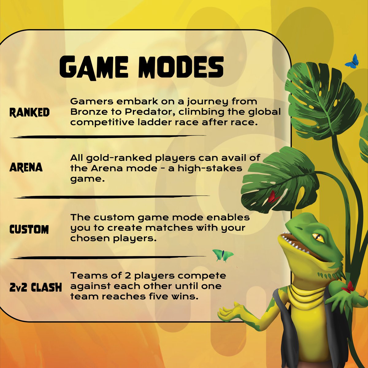 GM! 👋

We have some information about our game modes in store for you today! 😤

You'll be able to choose from Ranked, Arena, Custom and 2v2 Clash modes in the Wild Rush! 🚀

#NFTGames #NFTs #BlockchainGaming #WinToEarn #Gaming #Web3 #WildRush #blockchain