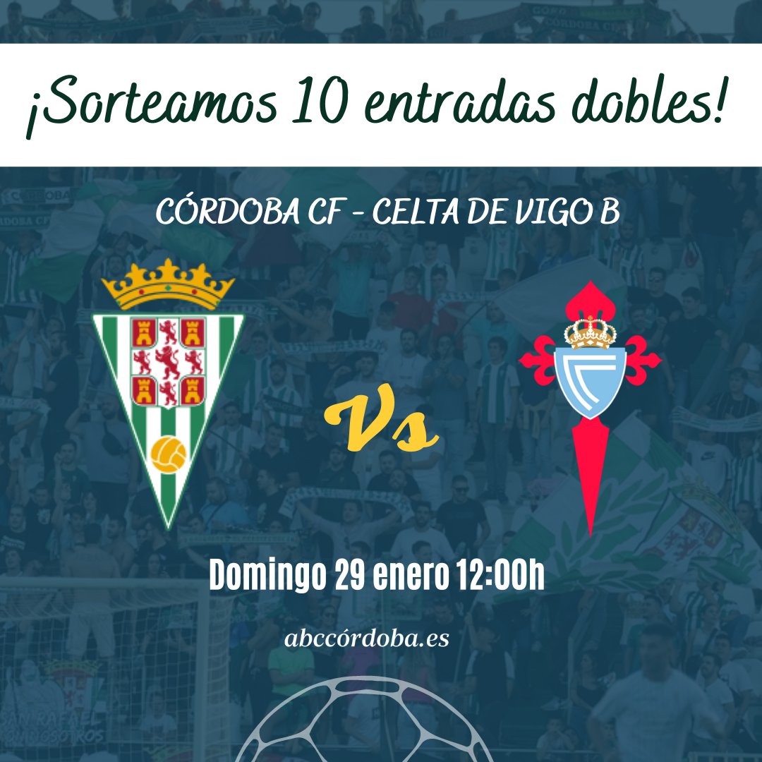 abccordoba's tweet photo. ¡Gana una de las 10 entradas dobles!🎫

1⃣  Síguenos
2⃣ Da 'me gusta' al tweet y hacer RT
3⃣ Menciona a una o más personas en un comentario
4⃣ Si tienes la cuenta privada manda captura

Tienes hasta el jueves, 26 enero, a las 12h. https://t.co/zYcHlOJBXp