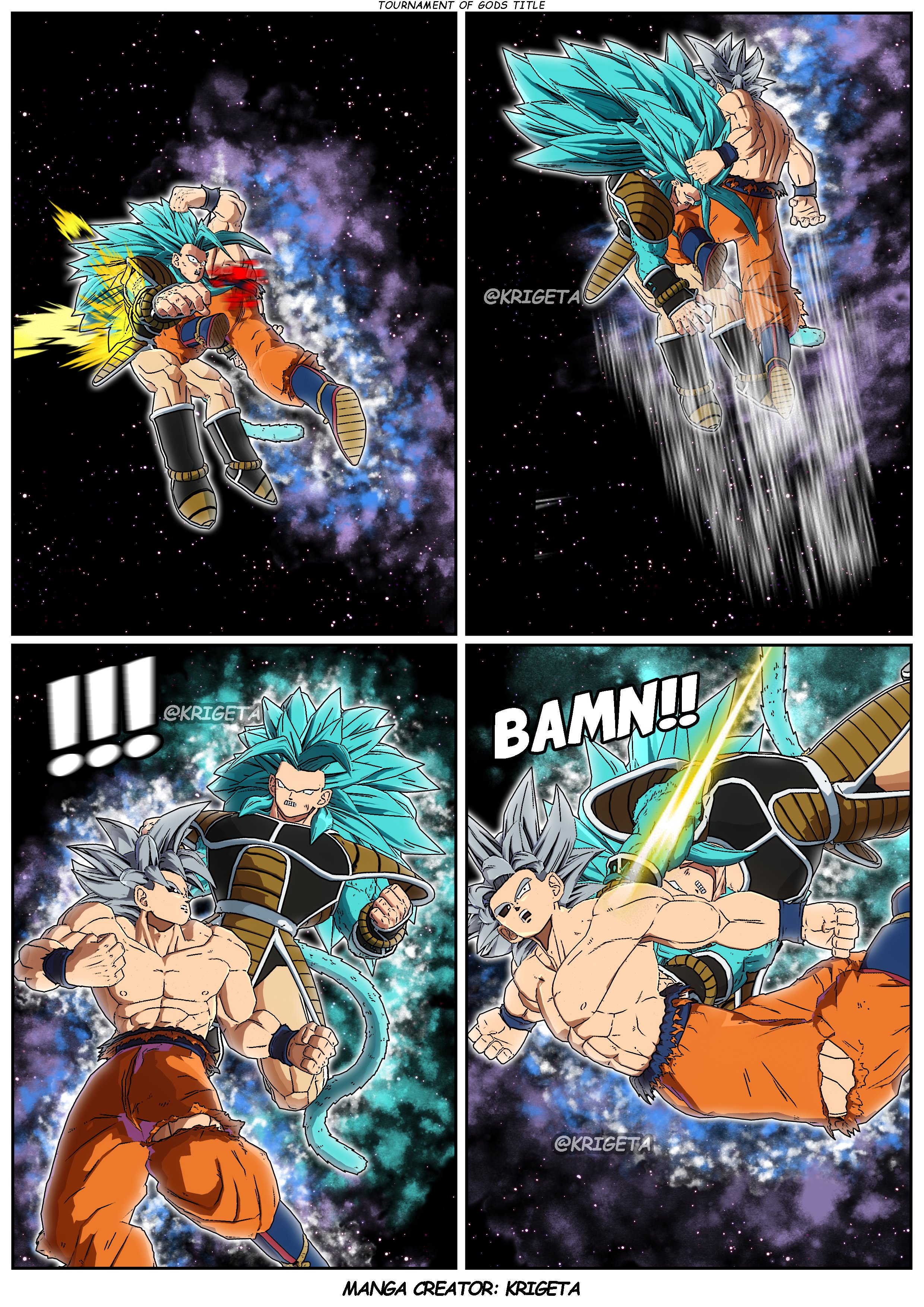 Super Saiyan 5 God Blue Kakarot VS MUI Goku Tournament of Gods