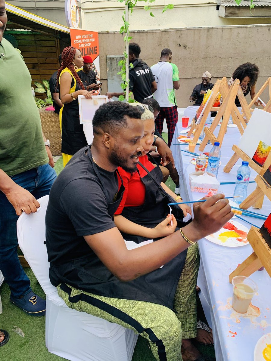 artforfun_ng's tweet photo. Couples that paint together, stays together!!! 

Join our Sip &amp; Paint sessions every Saturday at the CraftsVillage Studio, Surulere Lagos.

Call/Whatsapp us on 08054265146 to make a reservation! ✨✨✨ https://t.co/DpJDJgogb5