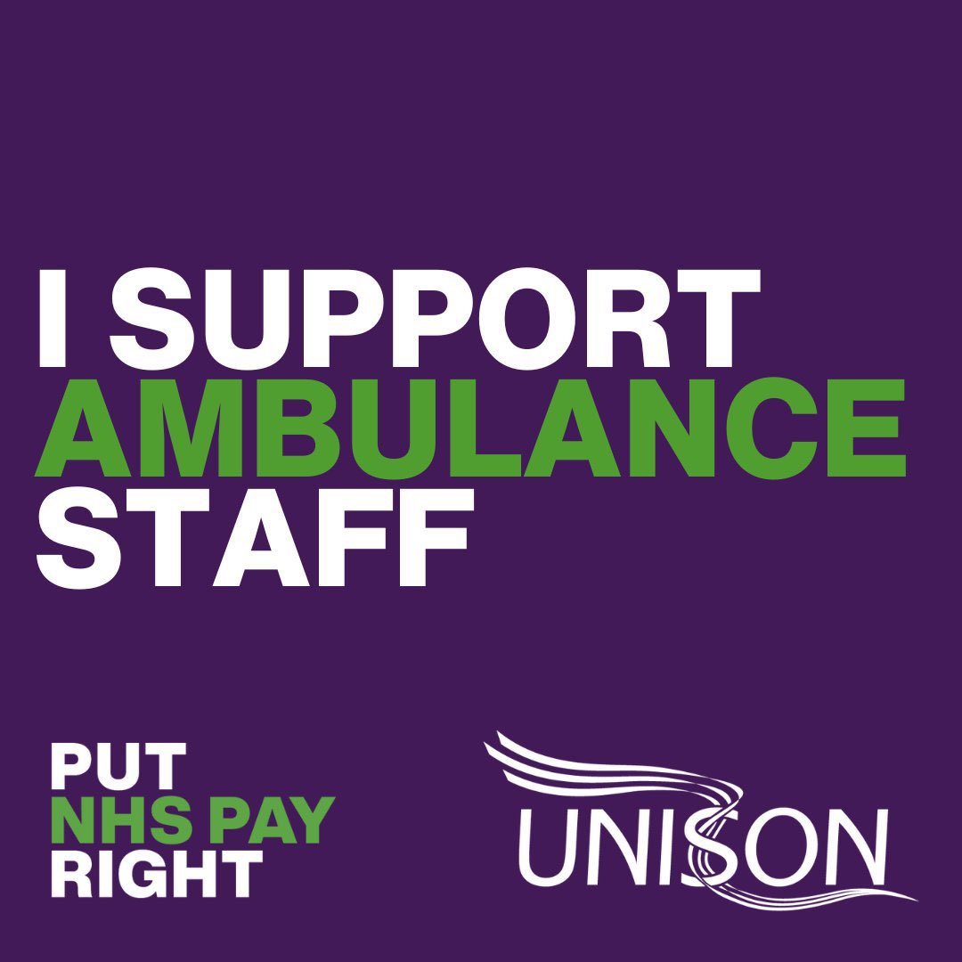 Sending my solidarity to all ambulance staff striking today. 

It is about time we #PutNHSPayRight