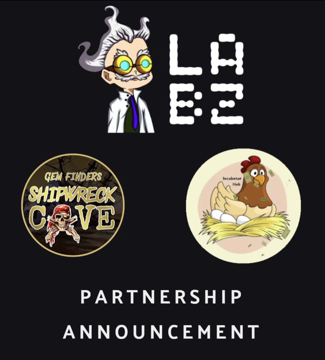 strategic partnership between THE LABZ, it's INCUBATOR HUB, and SHIPWRECK COVE
 “incubation fund” of $25K paid by the-Labz.com team as part of the roll out of their “venture labz”  package. To the best AMA project each month 
#Competition #grant #fund #Bscgem #BSC