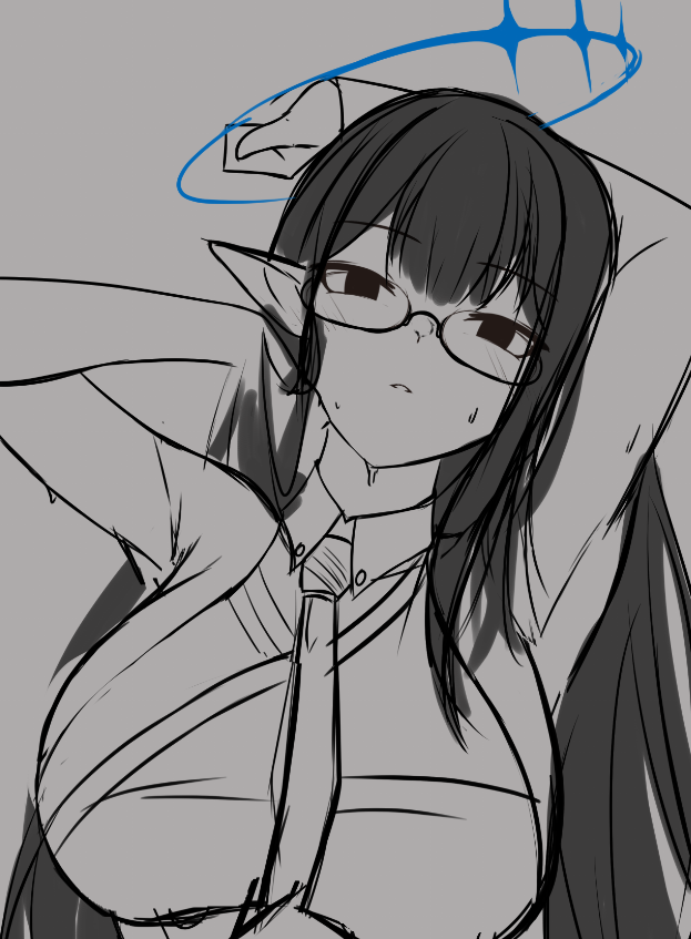 forgot to share this WIP here Rin from Blue Archive