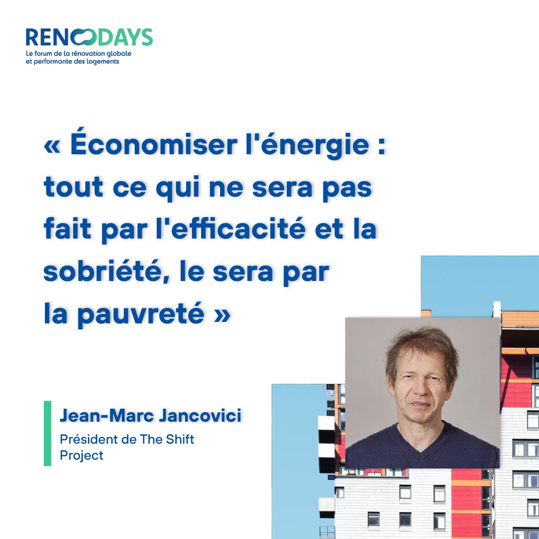 🗣 <a href="/JMJancovici/">Jean-Marc Jancovici</a>, fondateur de <a href="/theShiftPR0JECT/">The Shift Project</a> nous le rappelle depuis plusieurs mois : la sobriété ne peut être que volontaire, désirée et planifiée. Sinon cela s’appelle de la pauvreté. 

📌 Participez à #Renodays2023, le 12 et 13 septembre.
👉 renodays.com/fr-fr/exposer.…