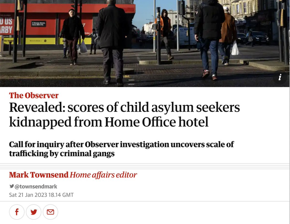 So let me get this straight... 79 unaccompanied CHILDREN are missing, believed to have been kidnapped by human traffickers, from a single Home Office-run hotel in Brighton over the past 18 months...Where is the media storm? Where is the outrage!?