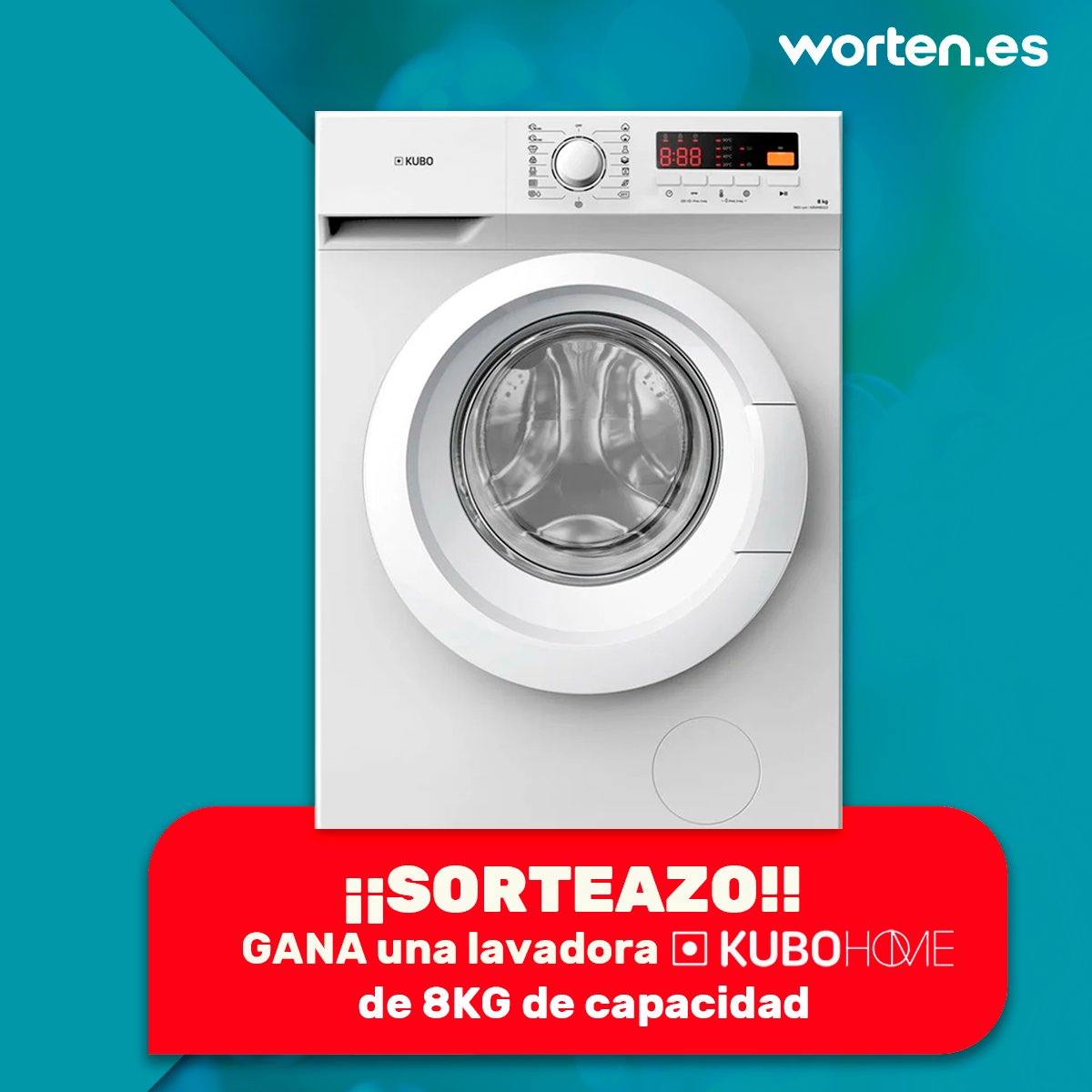[SORTEO] Así lavaba, así así. Tenemos esta PEDAZO de lavadora Kubo con 8 kg de capacidad para que vayas hecho un pincel a tus streamings. ¿La quieres? Venga, que salen las camisetas impolutas.

1. Sigue a <a href="/WortenES/">Worten</a> 
2. Menciona a un amigo/a y haz RT

BBLL: worten.es/concurso