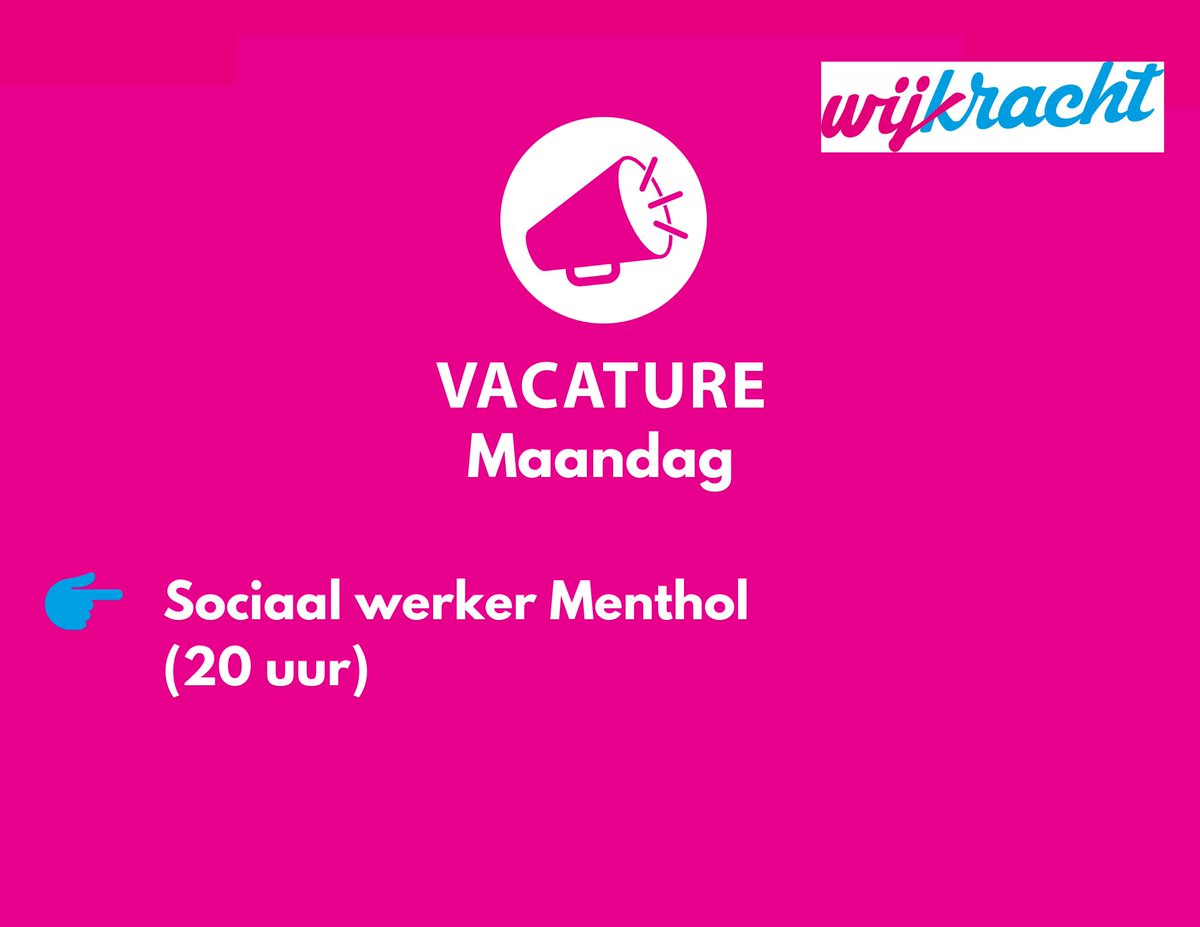 Voor Menthol zijn wij per direct op zoek naar een sociaal werker met aandachtsgebied ‘het financieel ontzorgen van inburgeraars’, die het team van Menthol komt versterken voor 20 uur per week. 
Iets voor jou?
wijkracht.nl/werken-bij-wij… 

#Vacature #Wijkracht #Menthol