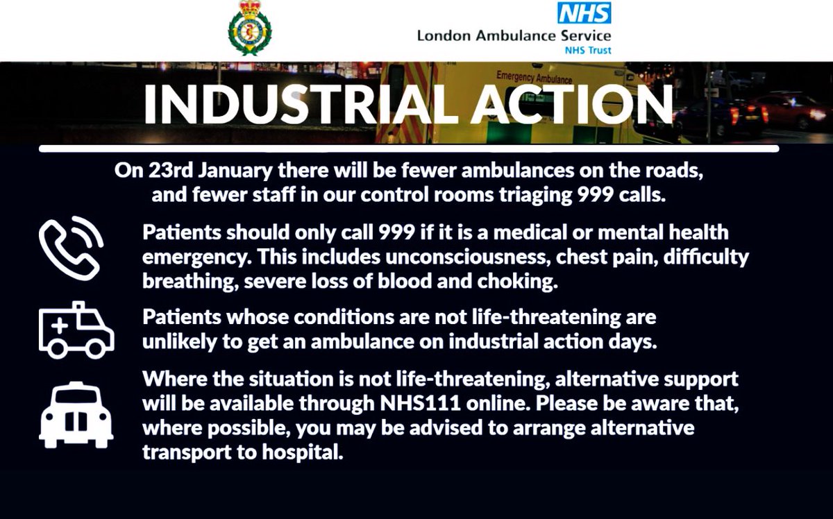 Ambulance #3 strike day today. A sad day for ambulance staff as We really DON’T want to strike, but we need to stand up and look after OUR NHS ❤️‍🩹 We can see first hand OUR NHS is on its knees, We WILL be responding to life & limb today #StaySafe #PutNHSPayRight #AmbulanceStrikes